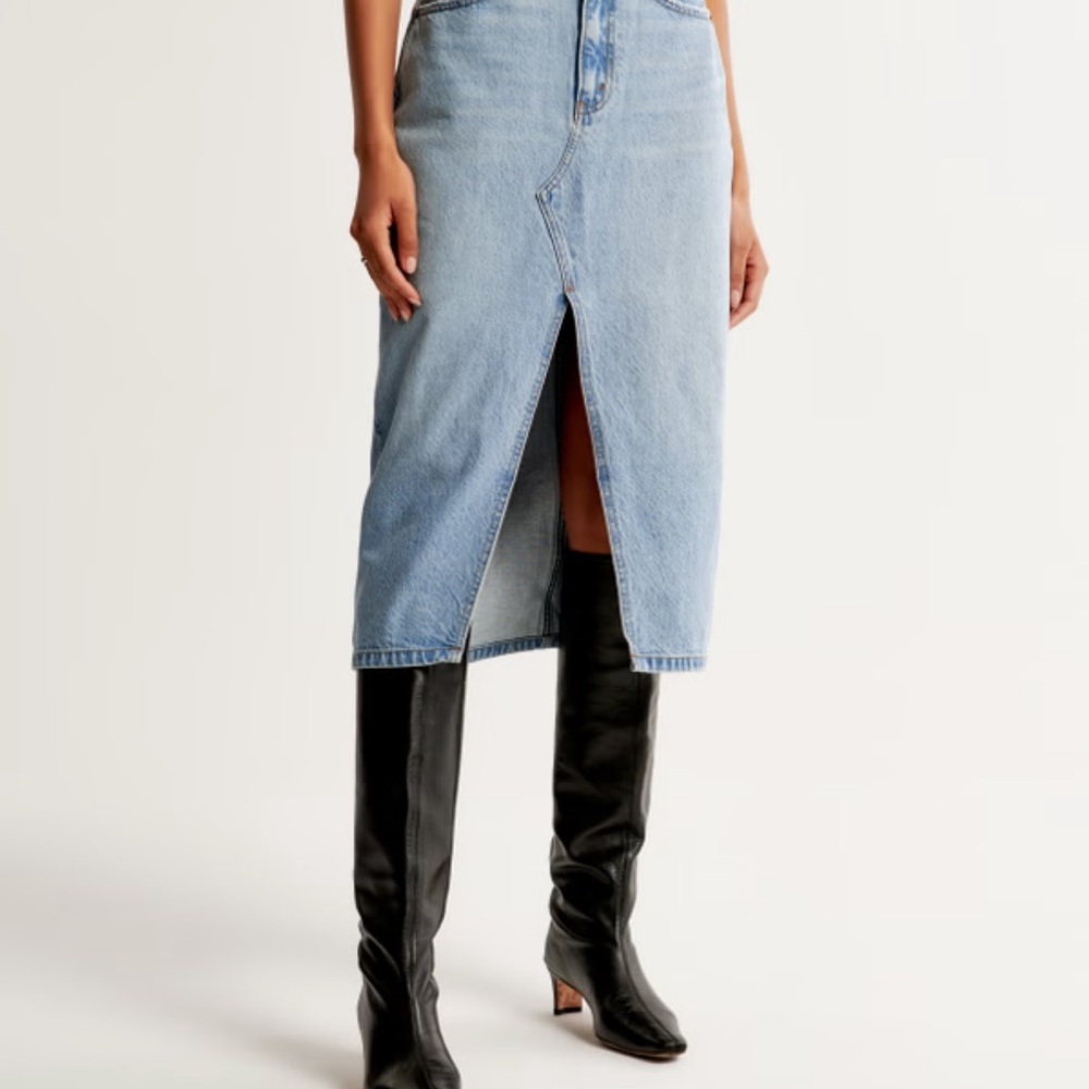 Abercrombie & Fitch Denim Midi Skirt
